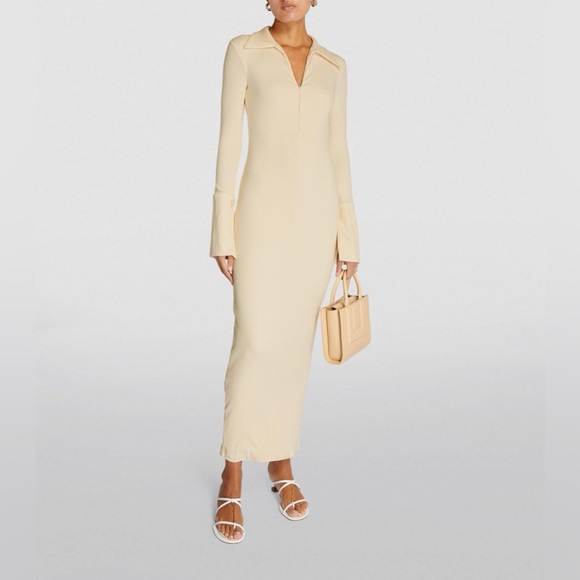 $235 THE LINE by K CANDELA MAXI RIBBED VANILLA CREAM JOAH BROWN REVOLVE SKIMS - Picture 14 of 16